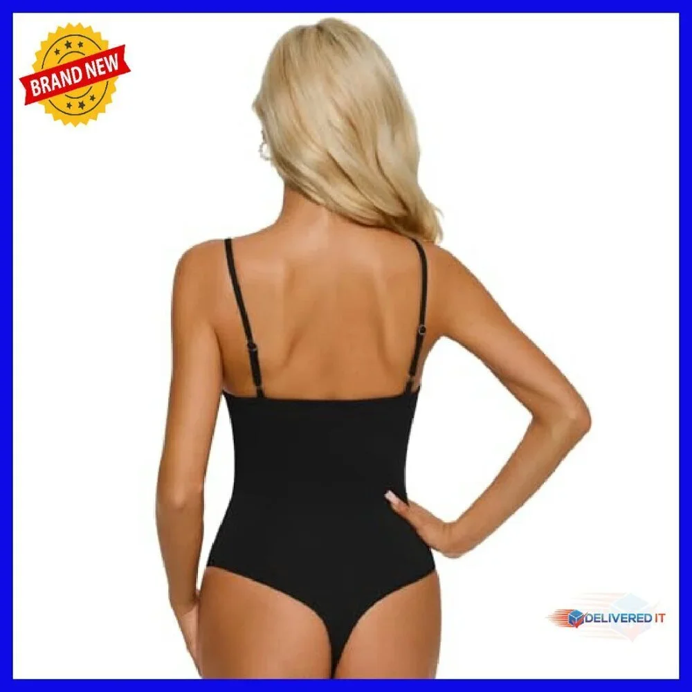 Sleeveless Square Neck Corset Bodysuit Adjustable Strap Backless Top